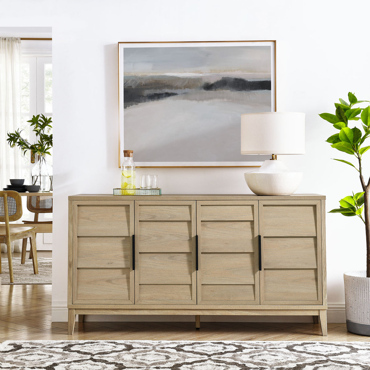 Sinya 4-Door Sideboard - Light Oak