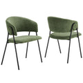 Nella Upholstered Heathered Chenille Dining Chairs Set of 2 - Eucalyptus Black