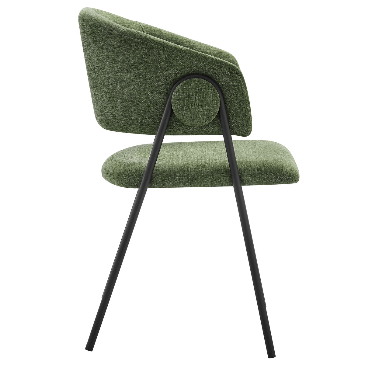 Nella Upholstered Heathered Chenille Dining Chairs Set of 2 - Eucalyptus Black