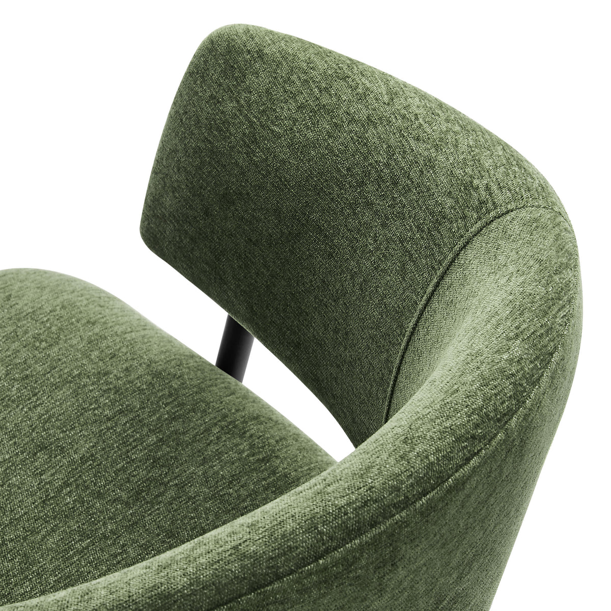 Nella Upholstered Heathered Chenille Dining Chairs Set of 2 - Eucalyptus Black