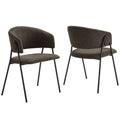 Nella Upholstered Heathered Chenille Dining Chairs Set of 2 - Java Black
