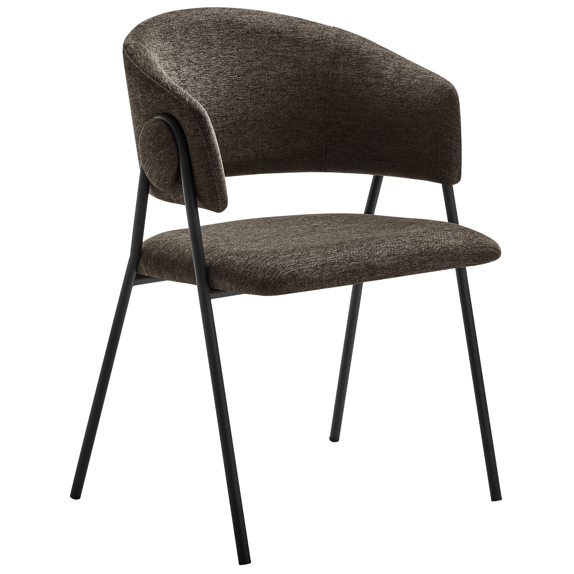 Nella Upholstered Heathered Chenille Dining Chairs Set of 2 - Java Black