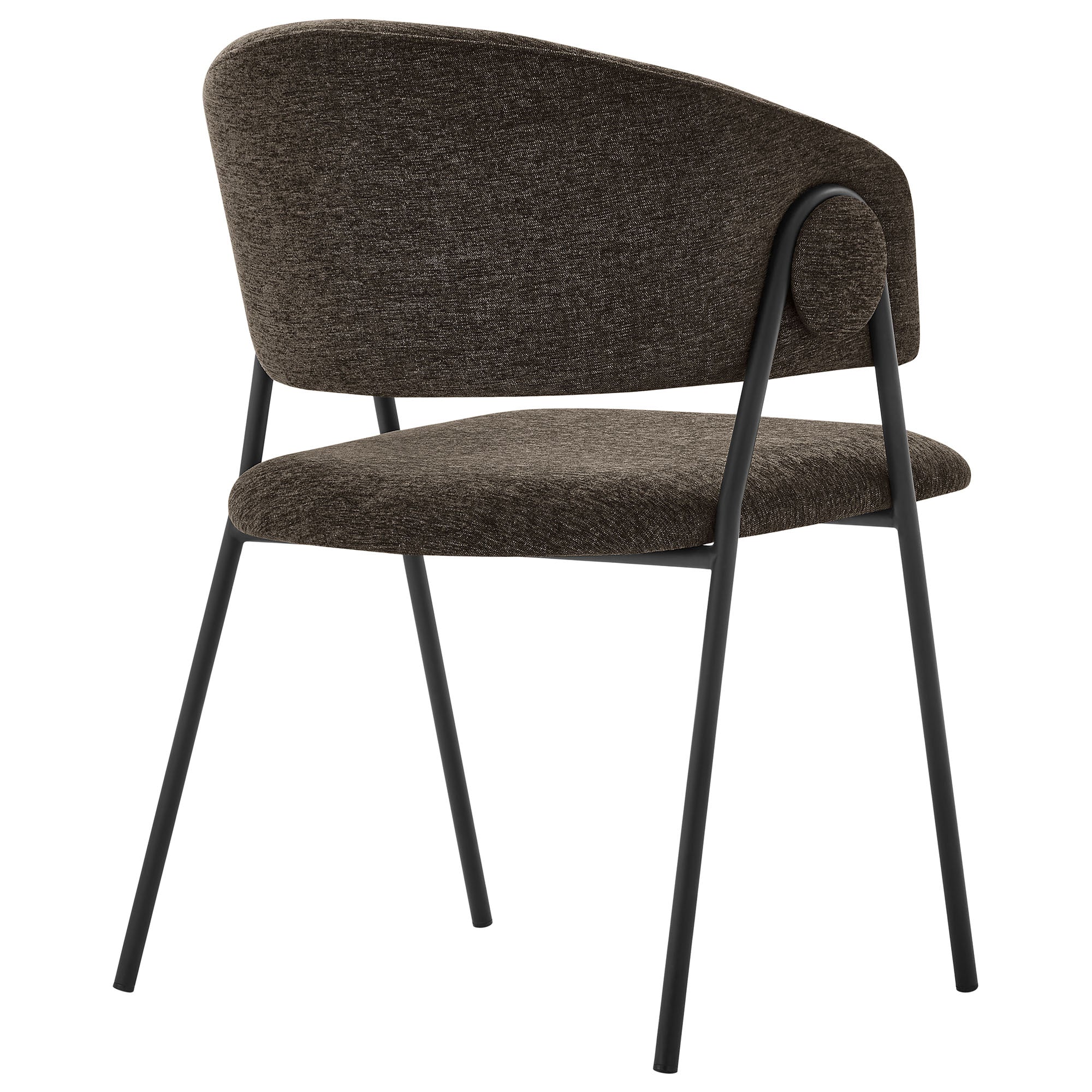 Nella Upholstered Heathered Chenille Dining Chairs Set of 2 - Java Black