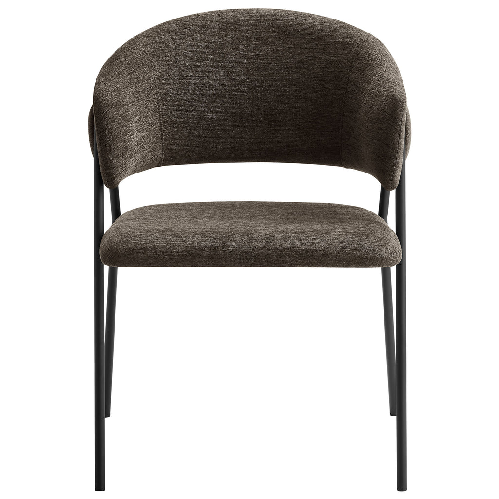 Nella Upholstered Heathered Chenille Dining Chairs Set of 2 - Java Black