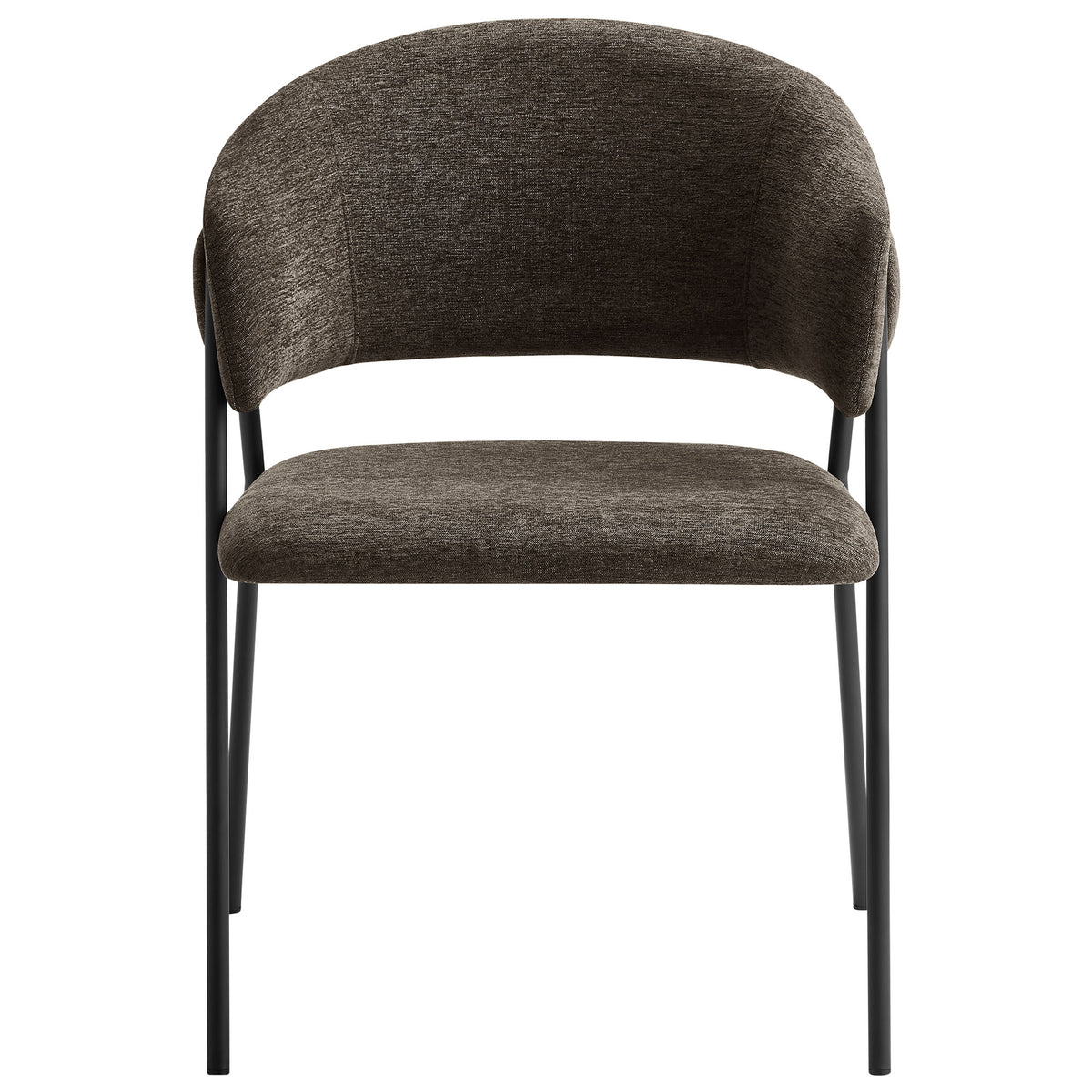 Nella Upholstered Heathered Chenille Dining Chairs Set of 2 - Java Black