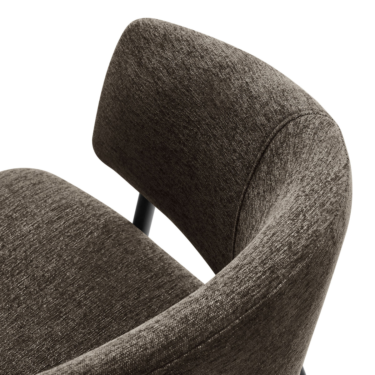 Nella Upholstered Heathered Chenille Dining Chairs Set of 2 - Java Black