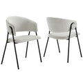 Nella Upholstered Heathered Chenille Dining Chairs Set of 2 - Newsprint Black