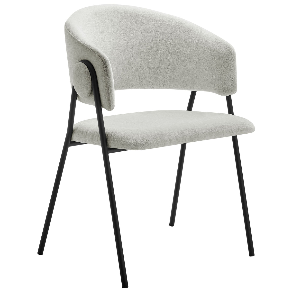 Nella Upholstered Heathered Chenille Dining Chairs Set of 2 - Newsprint Black
