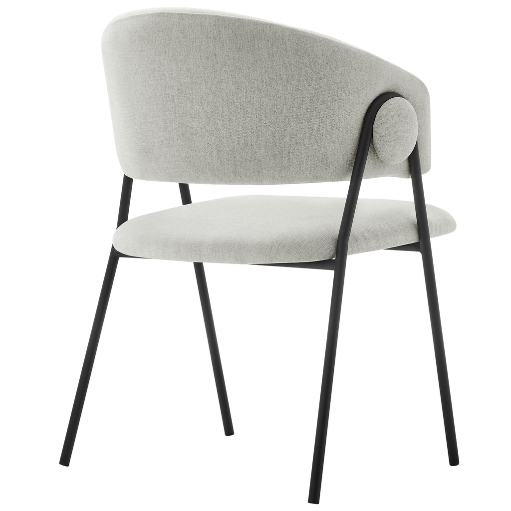 Nella Upholstered Heathered Chenille Dining Chairs Set of 2 - Newsprint Black