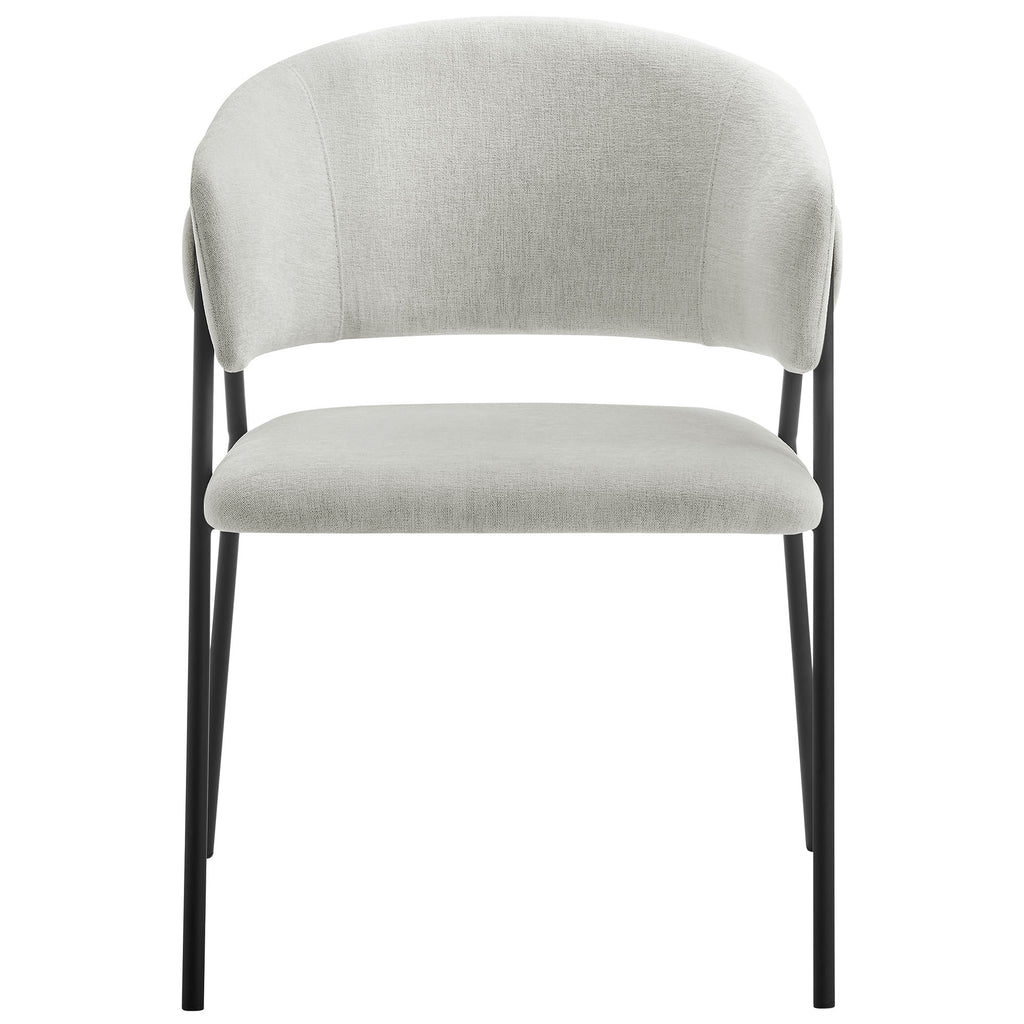 Nella Upholstered Heathered Chenille Dining Chairs Set of 2 - Newsprint Black