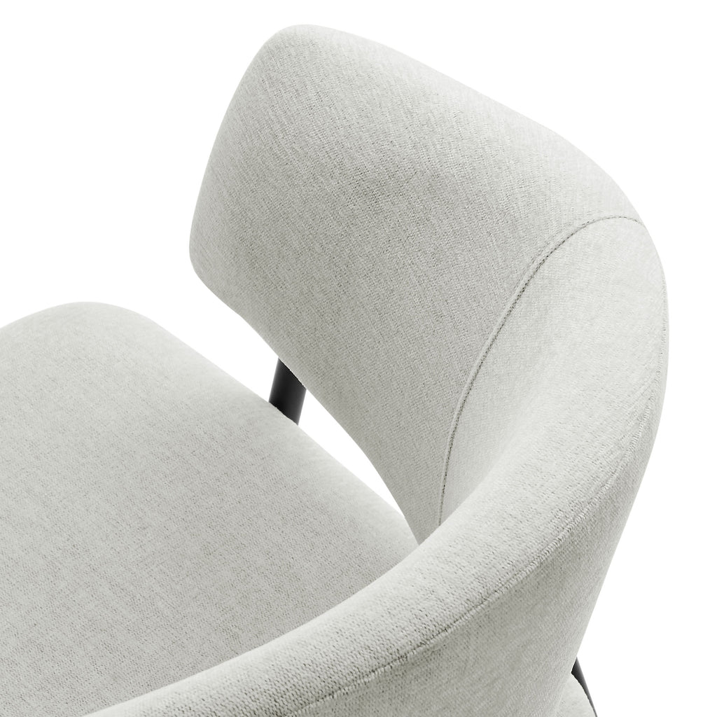 Nella Upholstered Heathered Chenille Dining Chairs Set of 2 - Newsprint Black