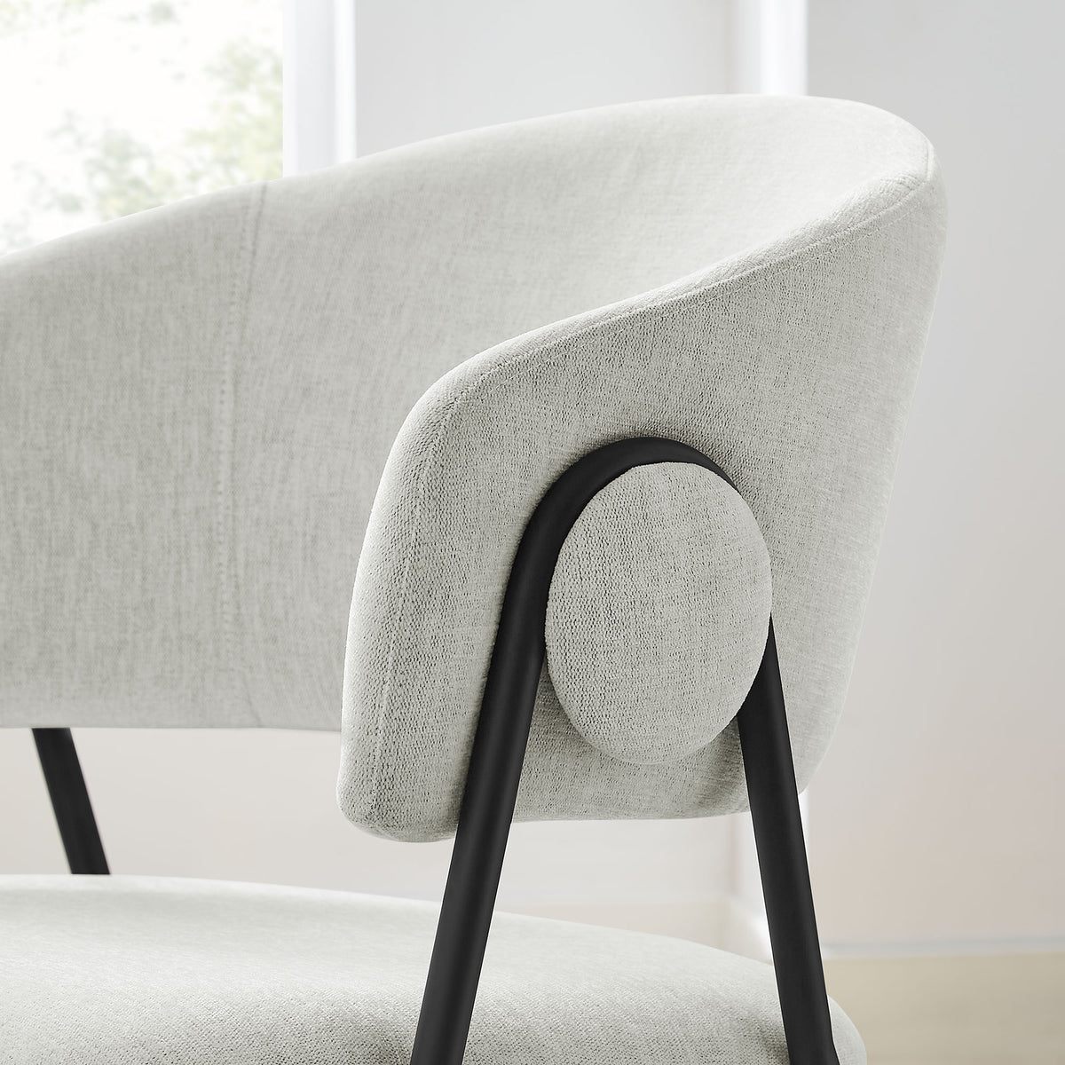 Nella Upholstered Heathered Chenille Dining Chairs Set of 2 - Newsprint Black