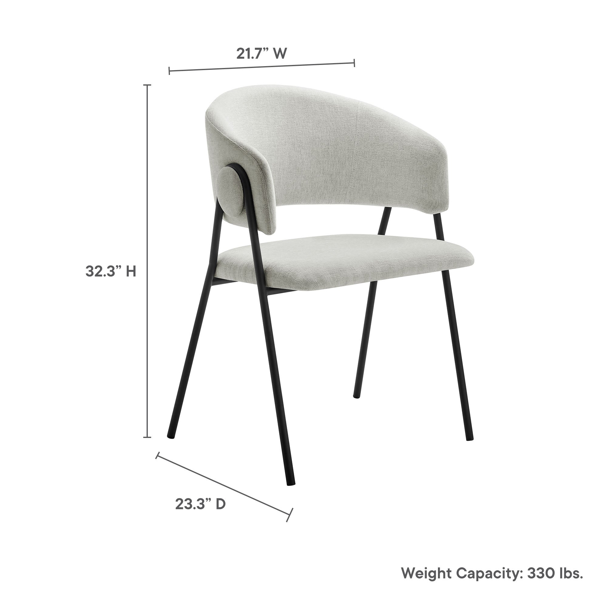 Nella Upholstered Heathered Chenille Dining Chairs Set of 2 - Newsprint Black