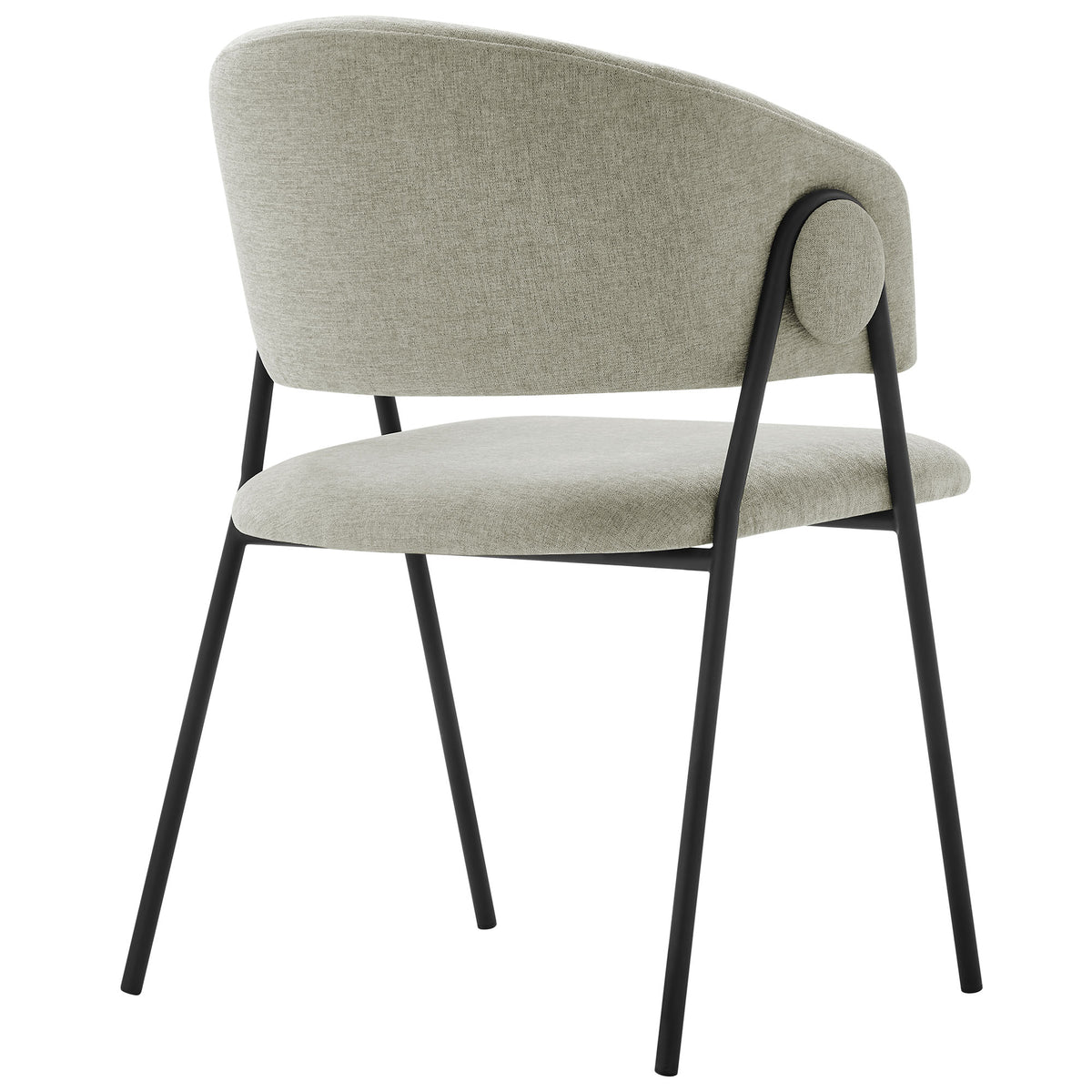 Nella Upholstered Heathered Chenille Dining Chairs Set of 2 - Taupe Black