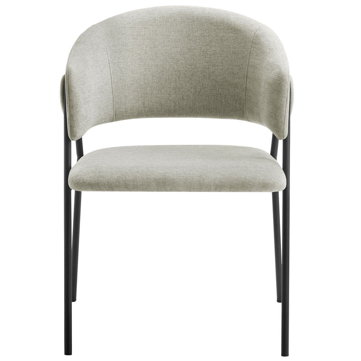Nella Upholstered Heathered Chenille Dining Chairs Set of 2 - Taupe Black