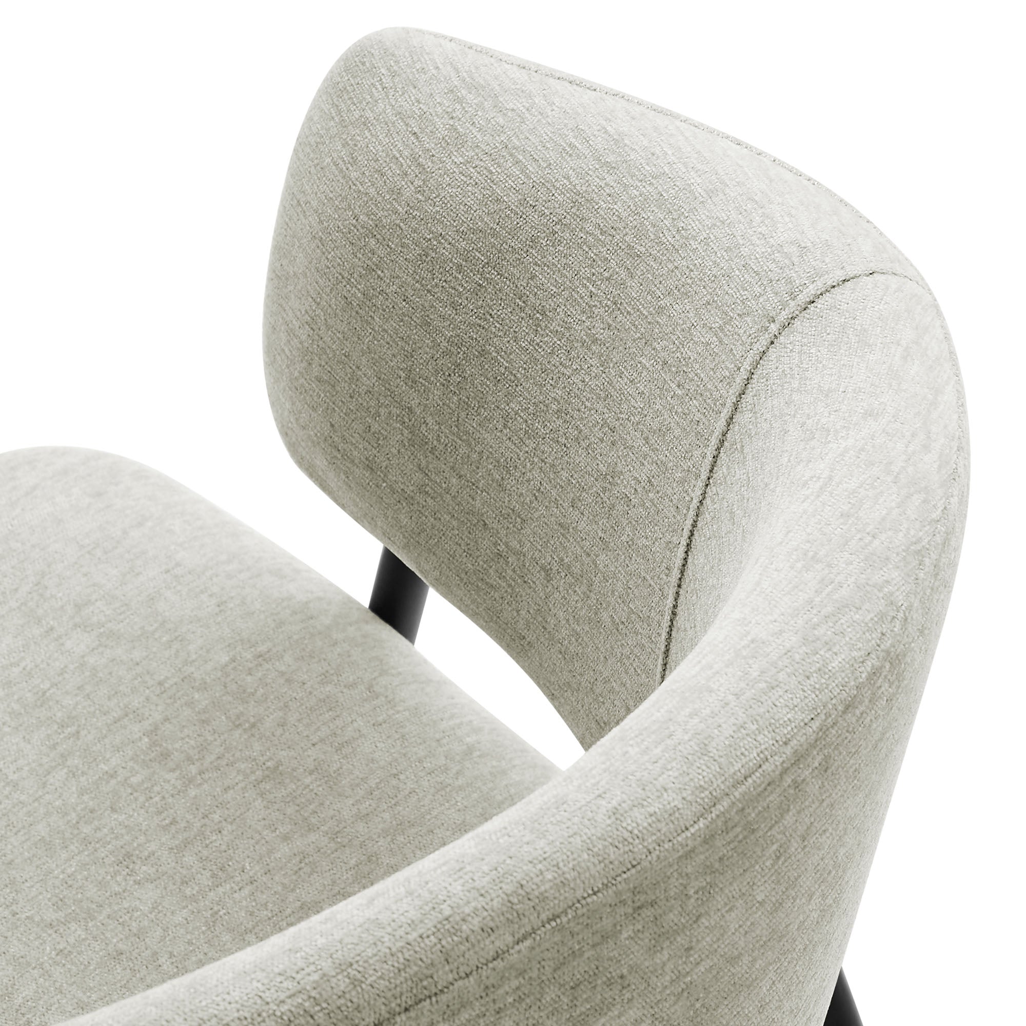 Nella Upholstered Heathered Chenille Dining Chairs Set of 2 - Taupe Black