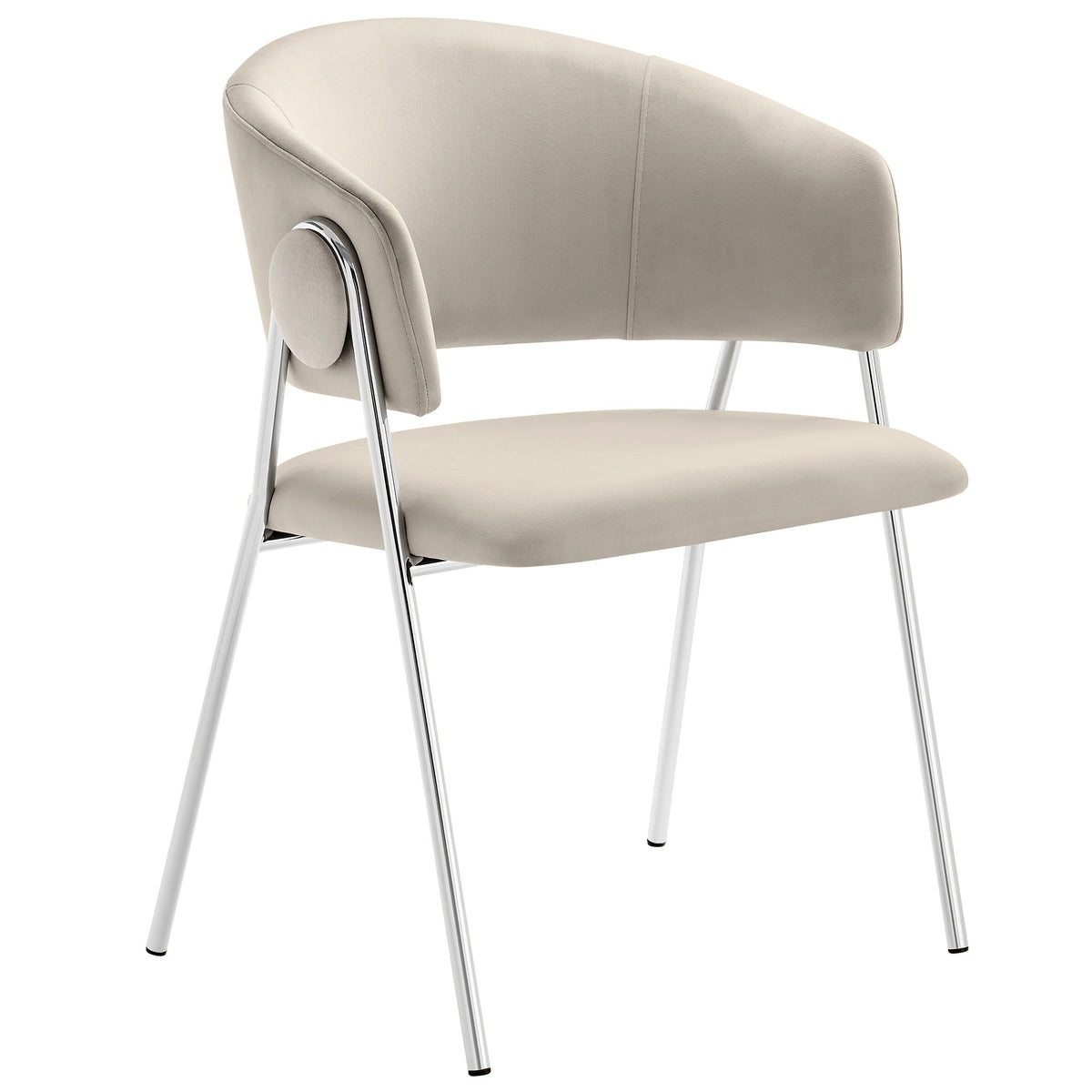 Nella Upholstered Performance Velvet Dining Chair Set of 2 - Almond Silver
