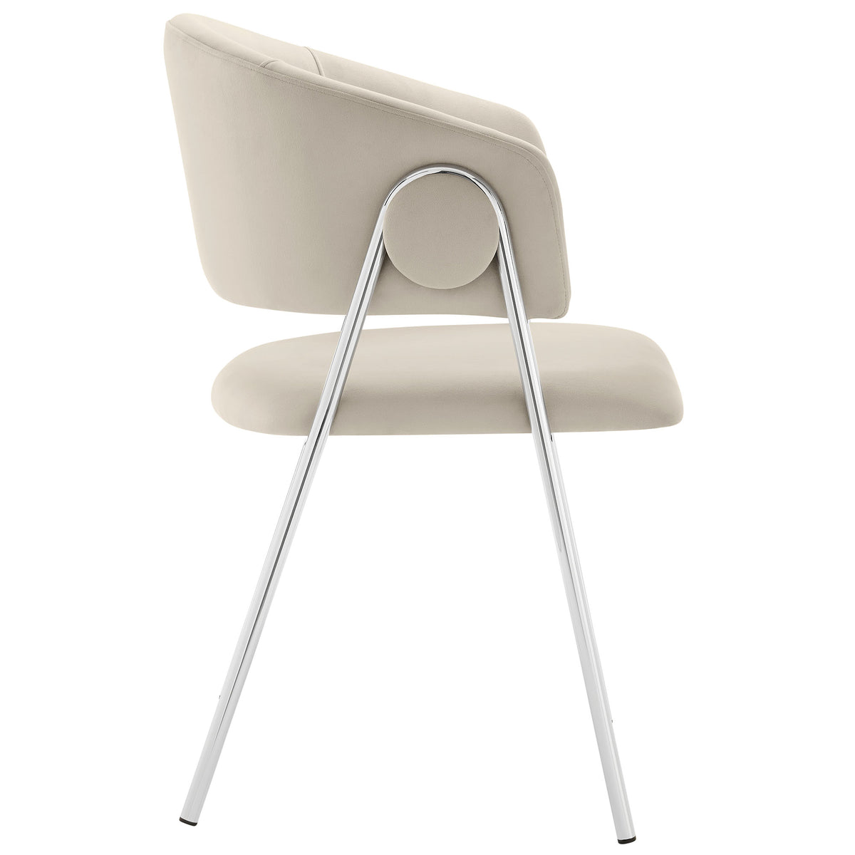 Nella Upholstered Performance Velvet Dining Chair Set of 2 - Almond Silver