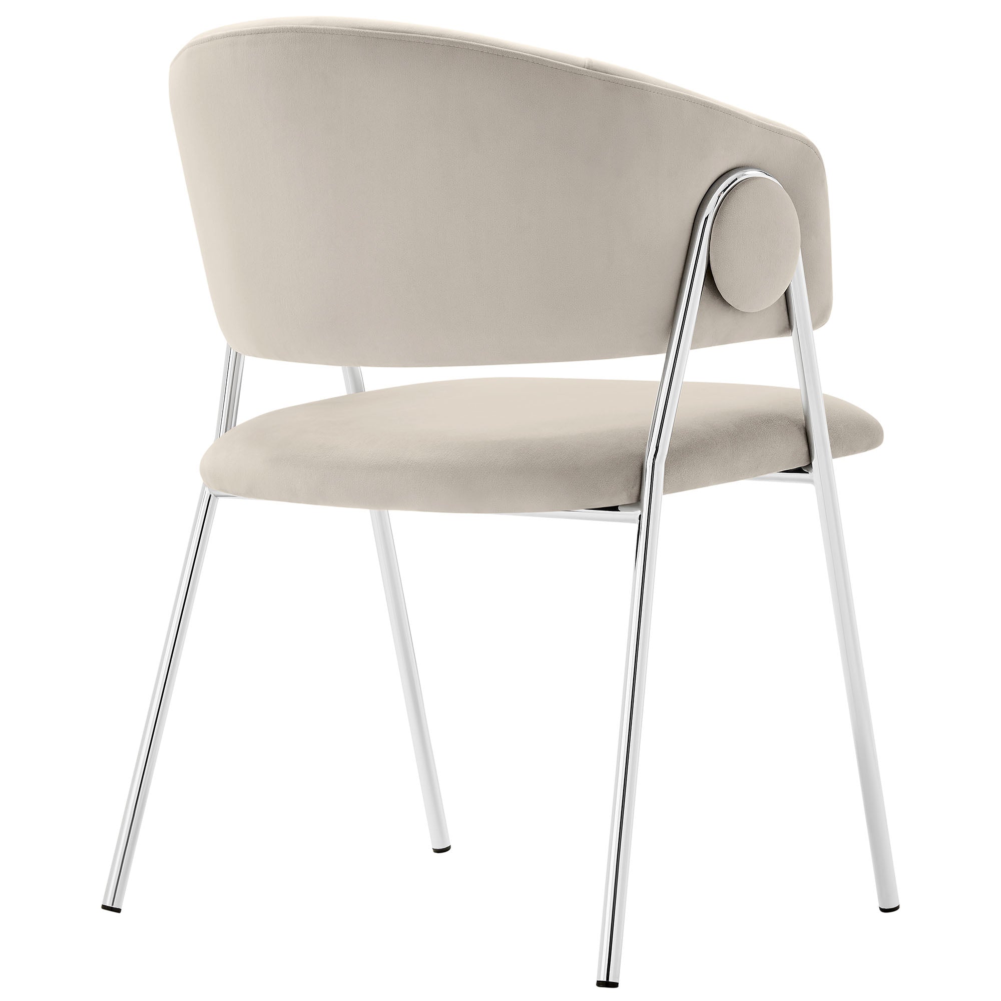 Nella Upholstered Performance Velvet Dining Chair Set of 2 - Almond Silver