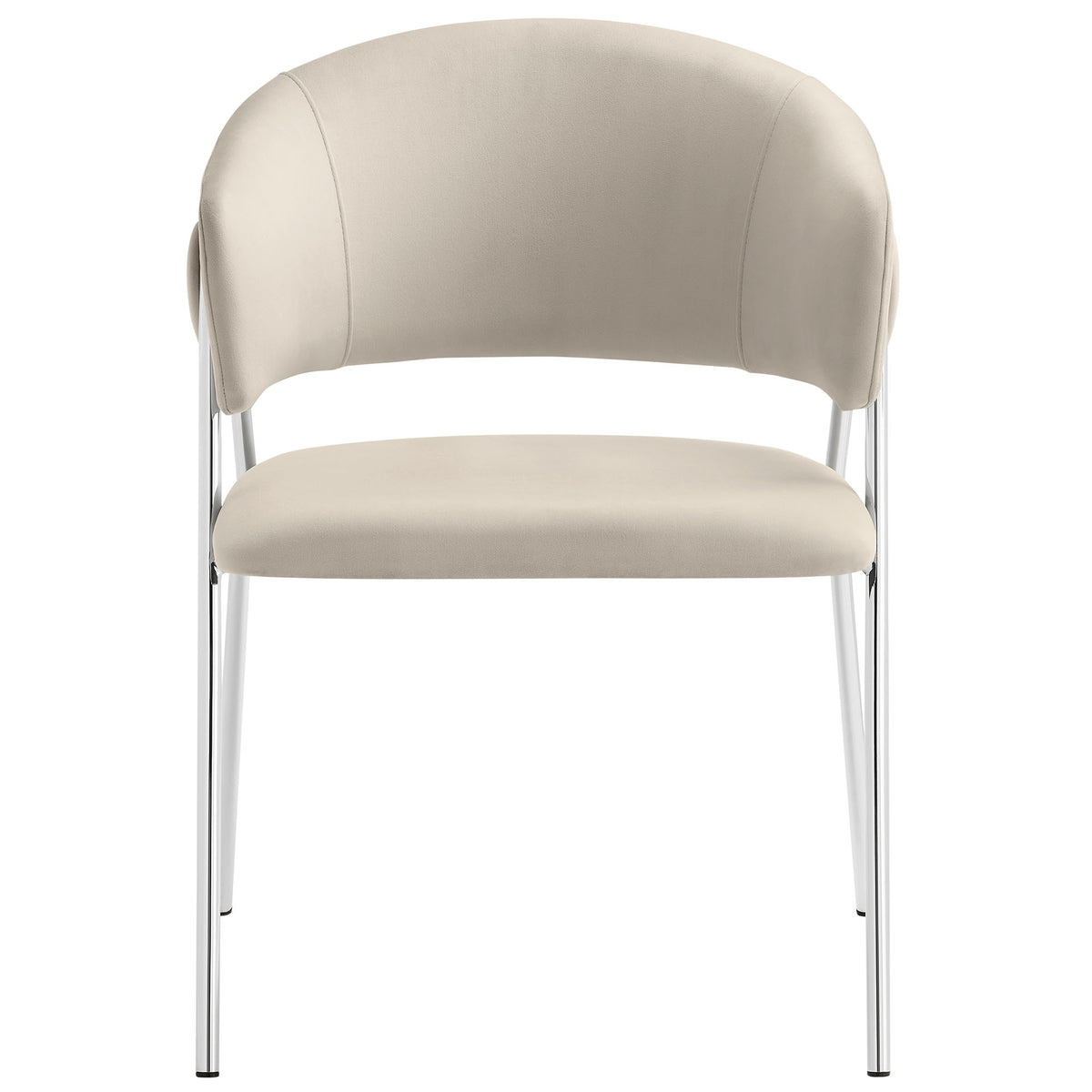 Nella Upholstered Performance Velvet Dining Chair Set of 2 - Almond Silver