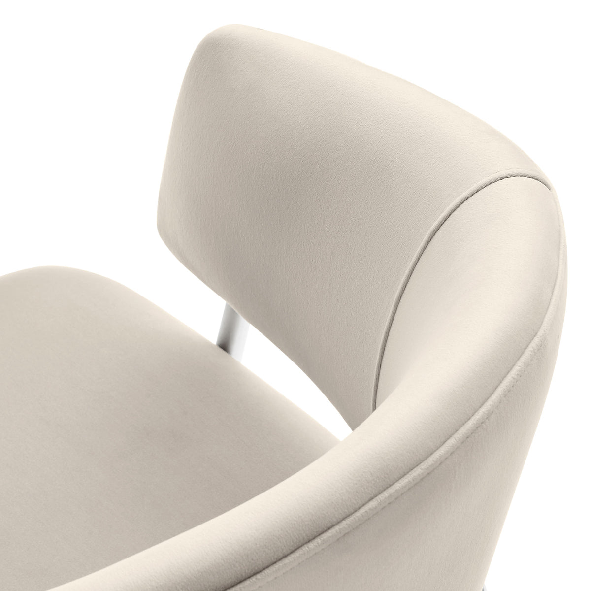 Nella Upholstered Performance Velvet Dining Chair Set of 2 - Almond Silver
