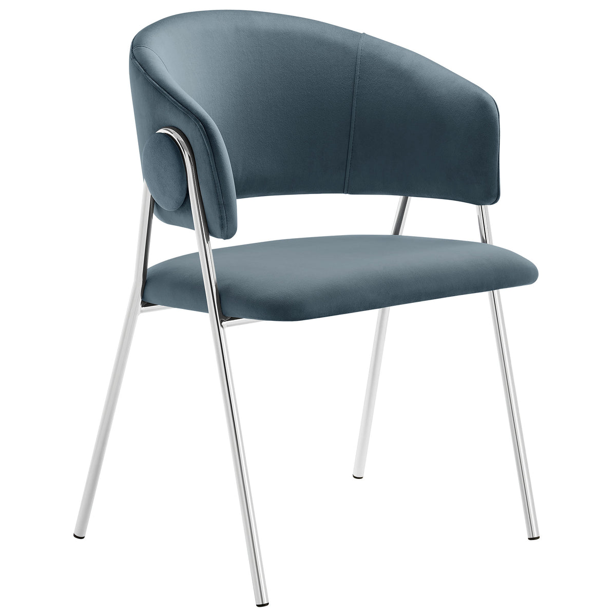 Nella Upholstered Performance Velvet Dining Chair Set of 2 - Cadet Blue