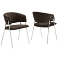 Nella Upholstered Performance Velvet Dining Chair Set of 2 - Chocolate Brown