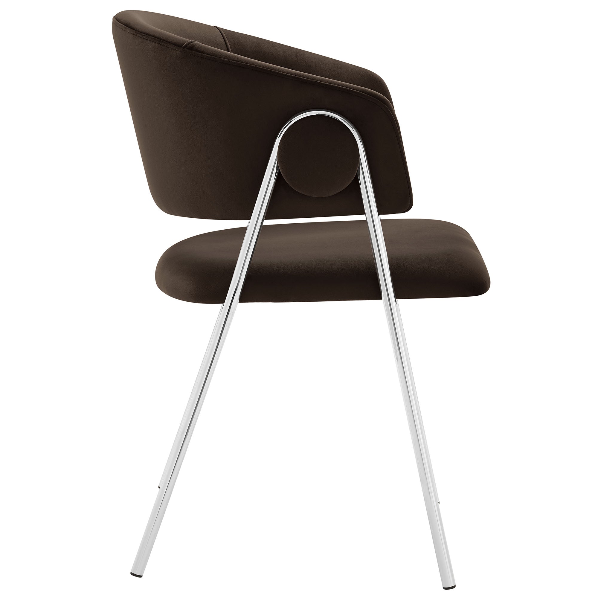 Nella Upholstered Performance Velvet Dining Chair Set of 2 - Chocolate Brown