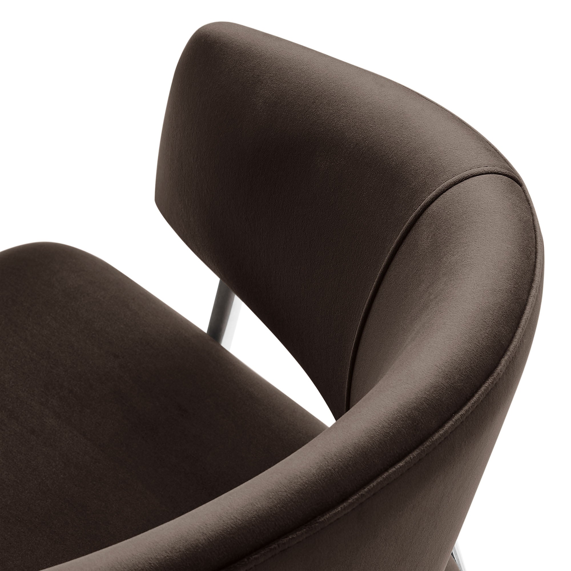 Nella Upholstered Performance Velvet Dining Chair Set of 2 - Chocolate Brown