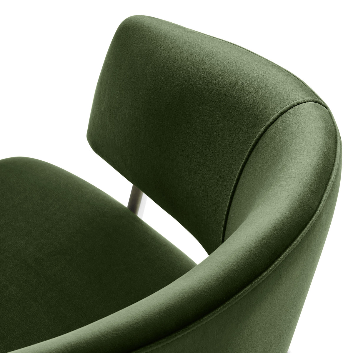 Nella Upholstered Performance Velvet Dining Chair Set of 2 - Moss Green Silver