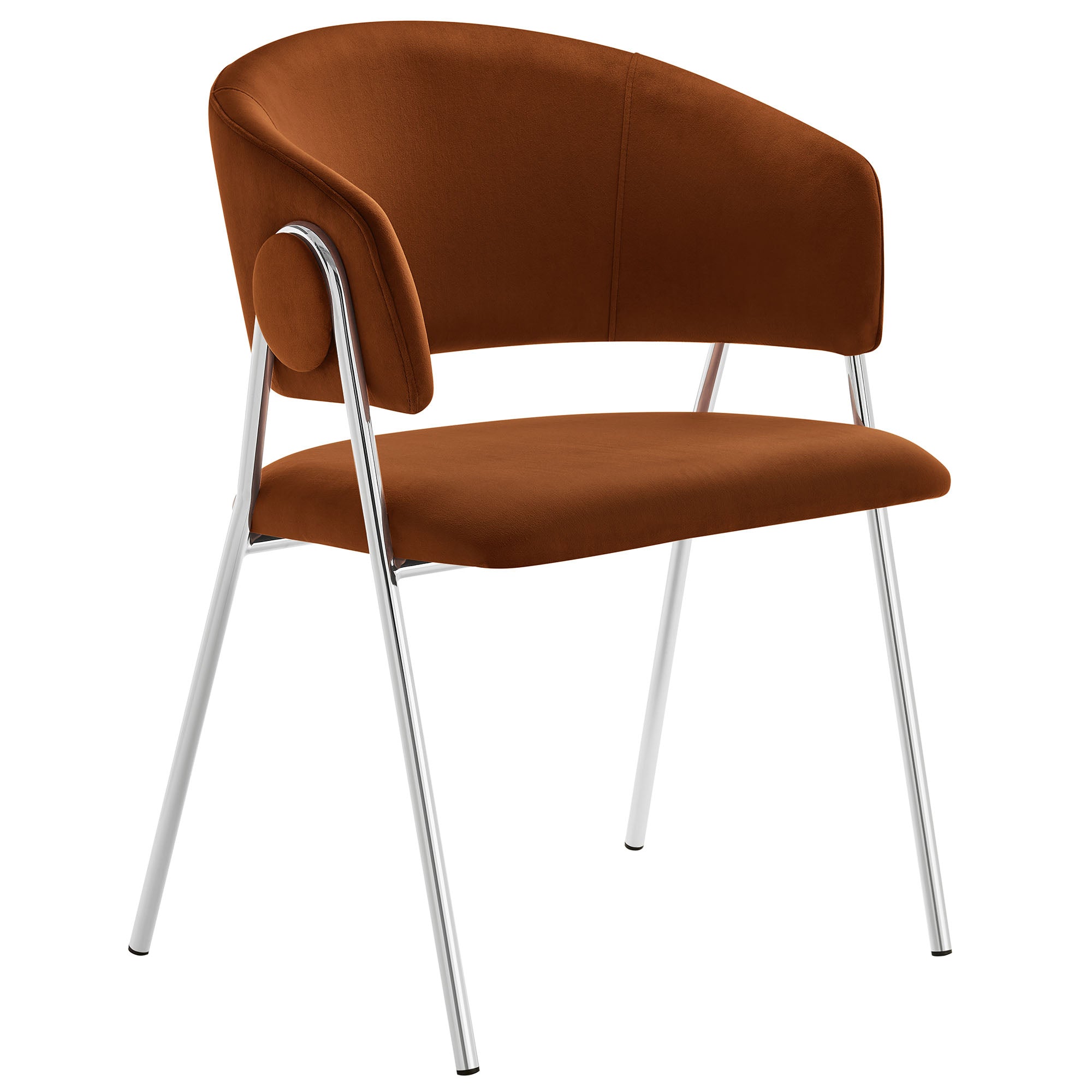 Nella Upholstered Performance Velvet Dining Chair Set of 2 - Rust Silver