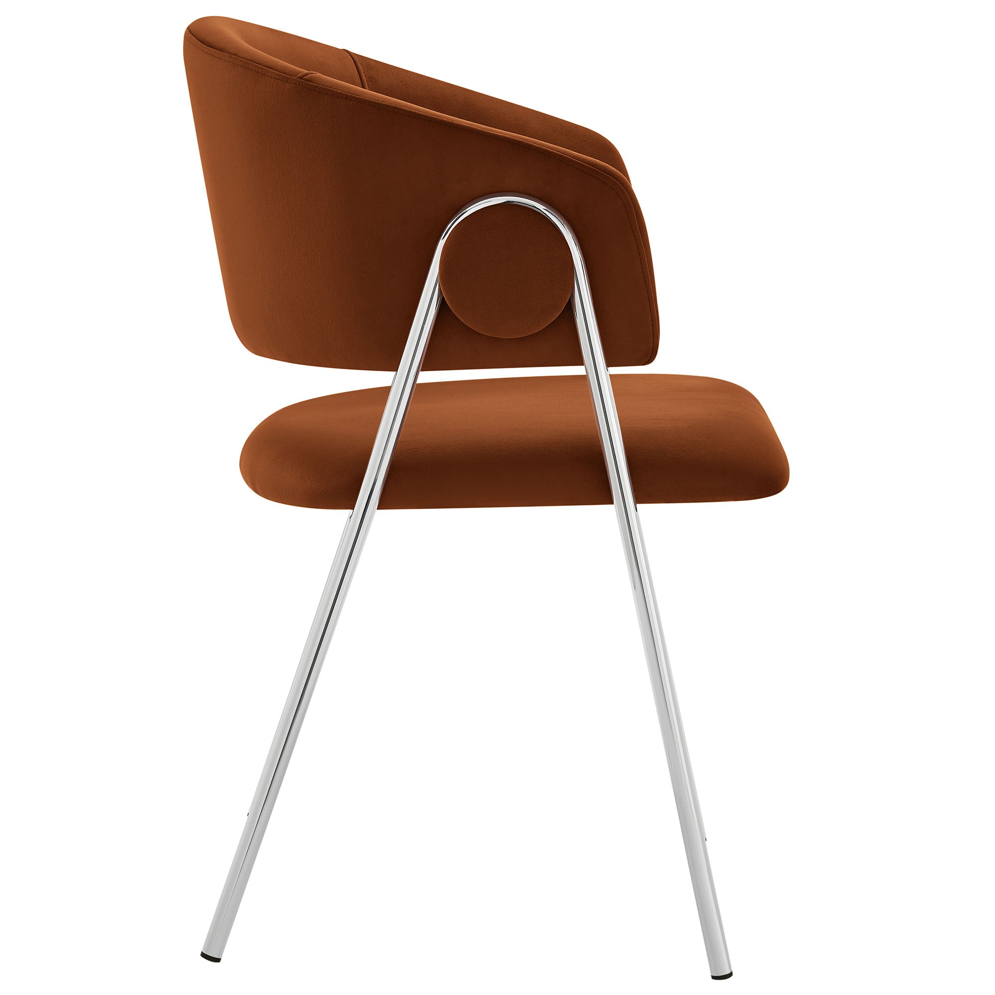 Nella Upholstered Performance Velvet Dining Chair Set of 2 - Rust Silver