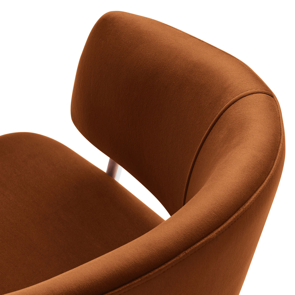 Nella Upholstered Performance Velvet Dining Chair Set of 2 - Rust Silver