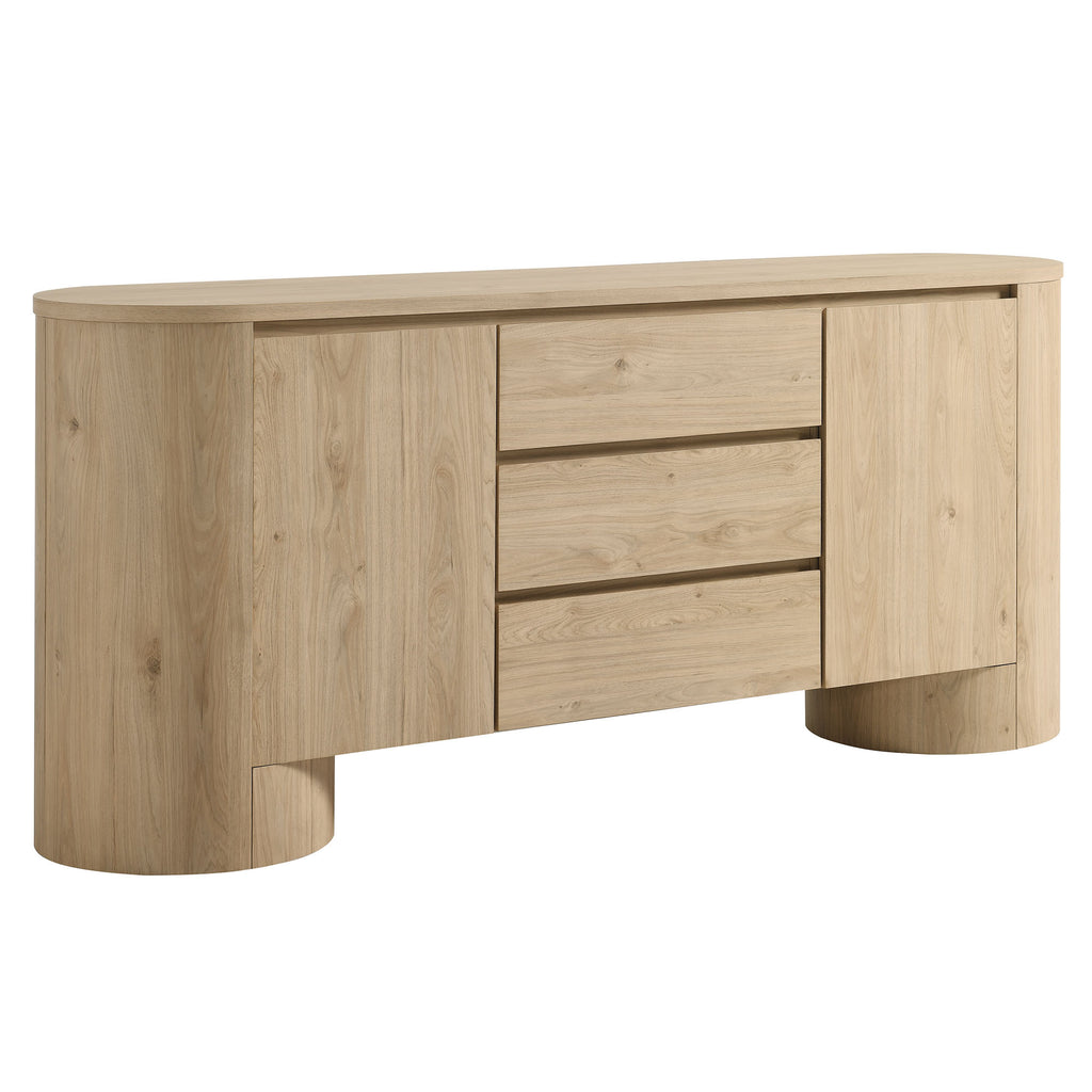 Duval 71" Rounded Sideboard Storage Cabinet - Hickory Frost