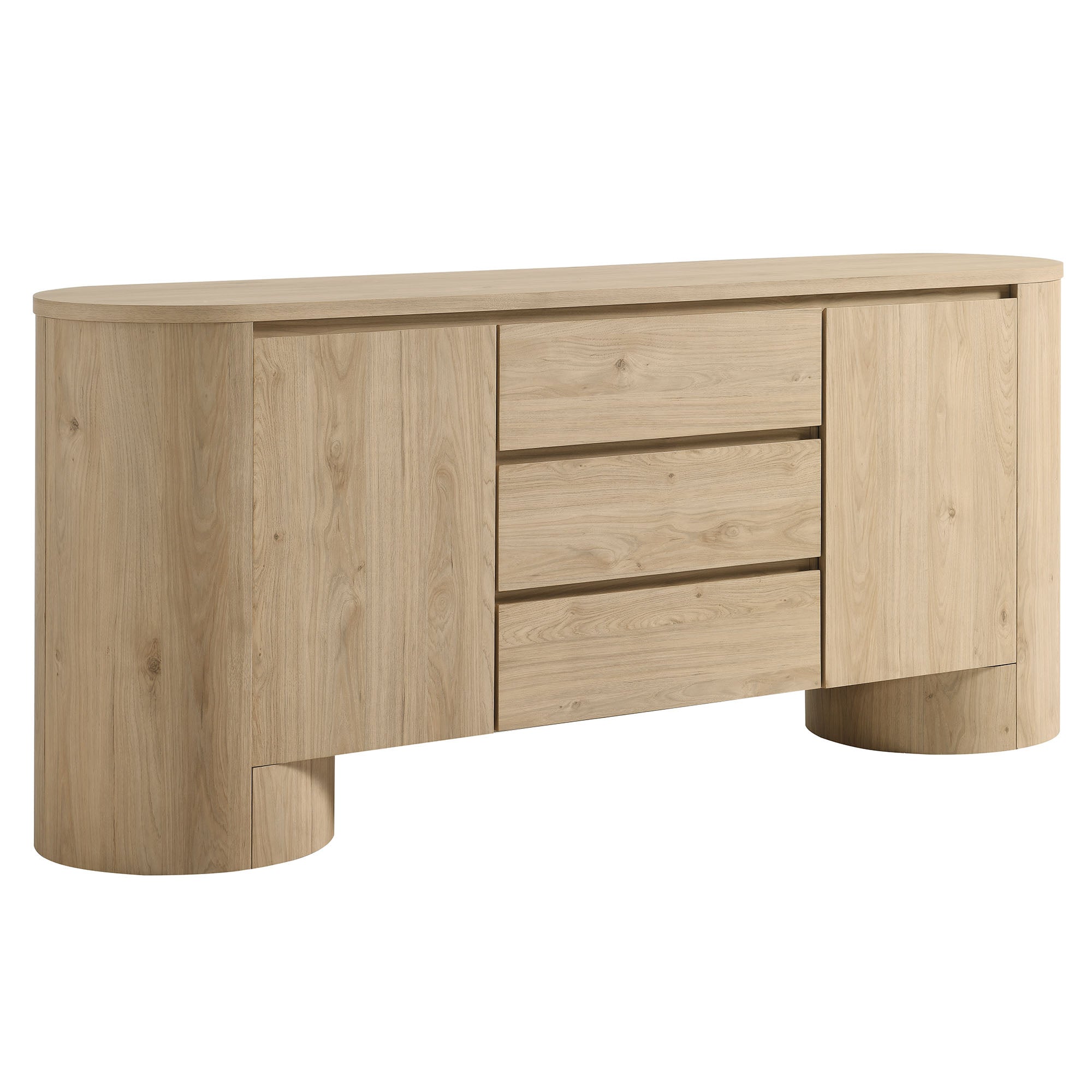 Duval 71" Rounded Sideboard Storage Cabinet - Hickory Frost