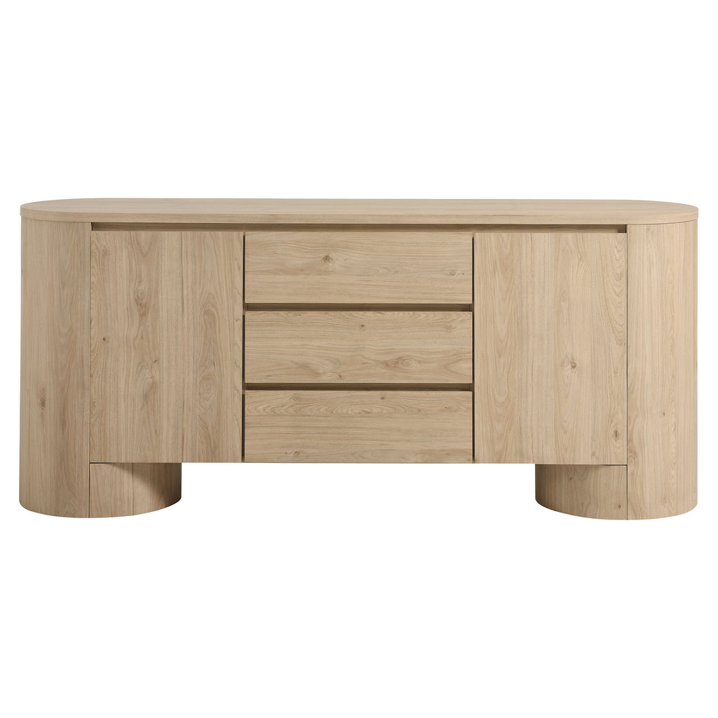 Duval 71" Rounded Sideboard Storage Cabinet - Hickory Frost