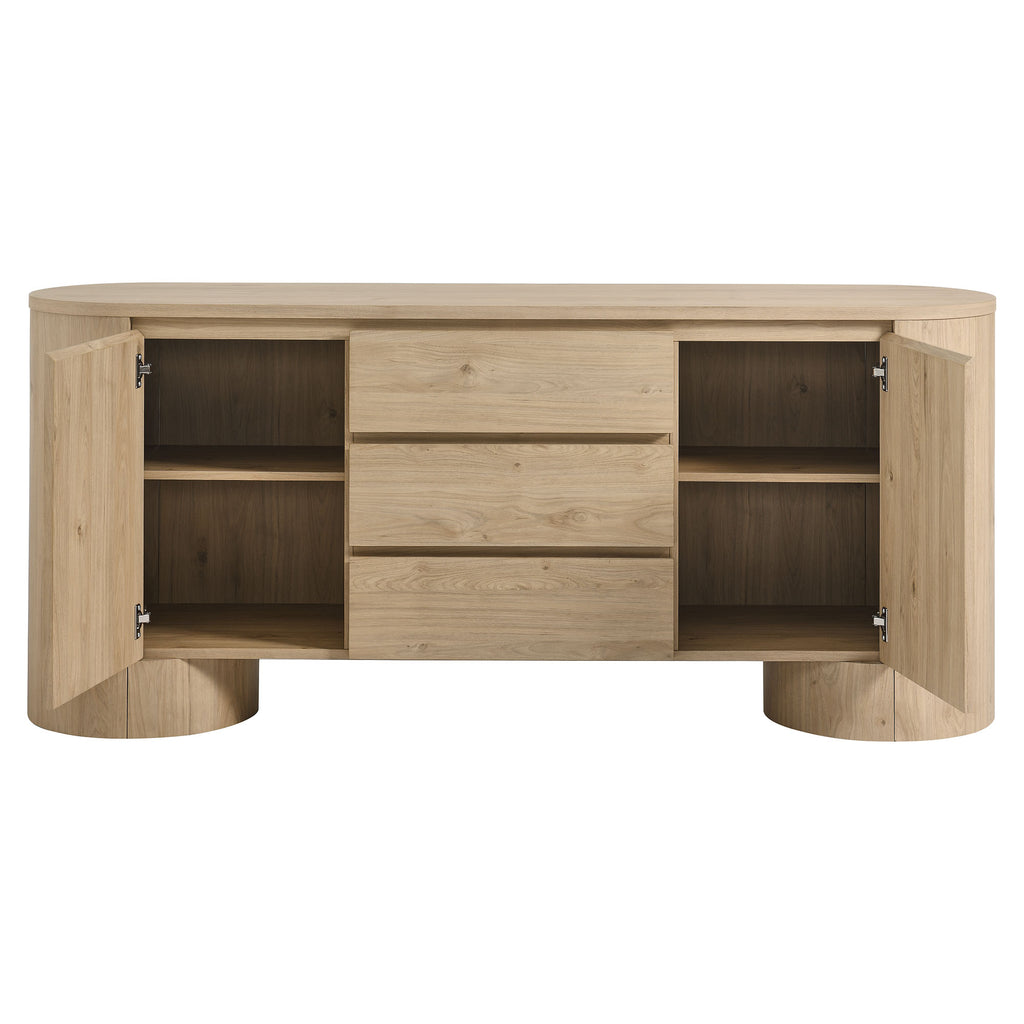 Duval 71" Rounded Sideboard Storage Cabinet - Hickory Frost