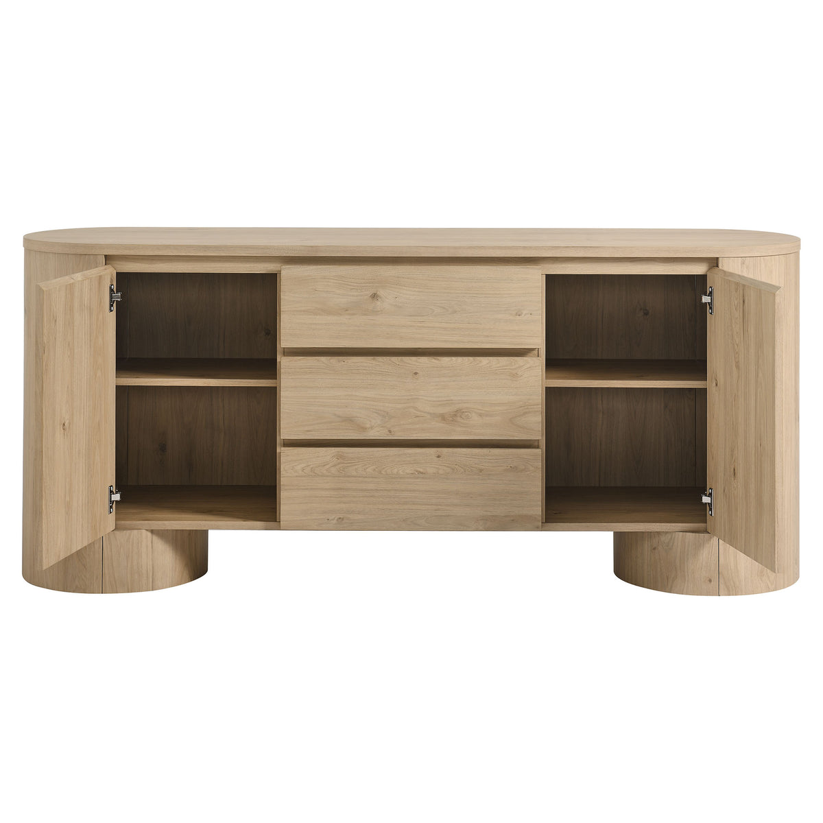 Duval 71" Rounded Sideboard Storage Cabinet - Hickory Frost