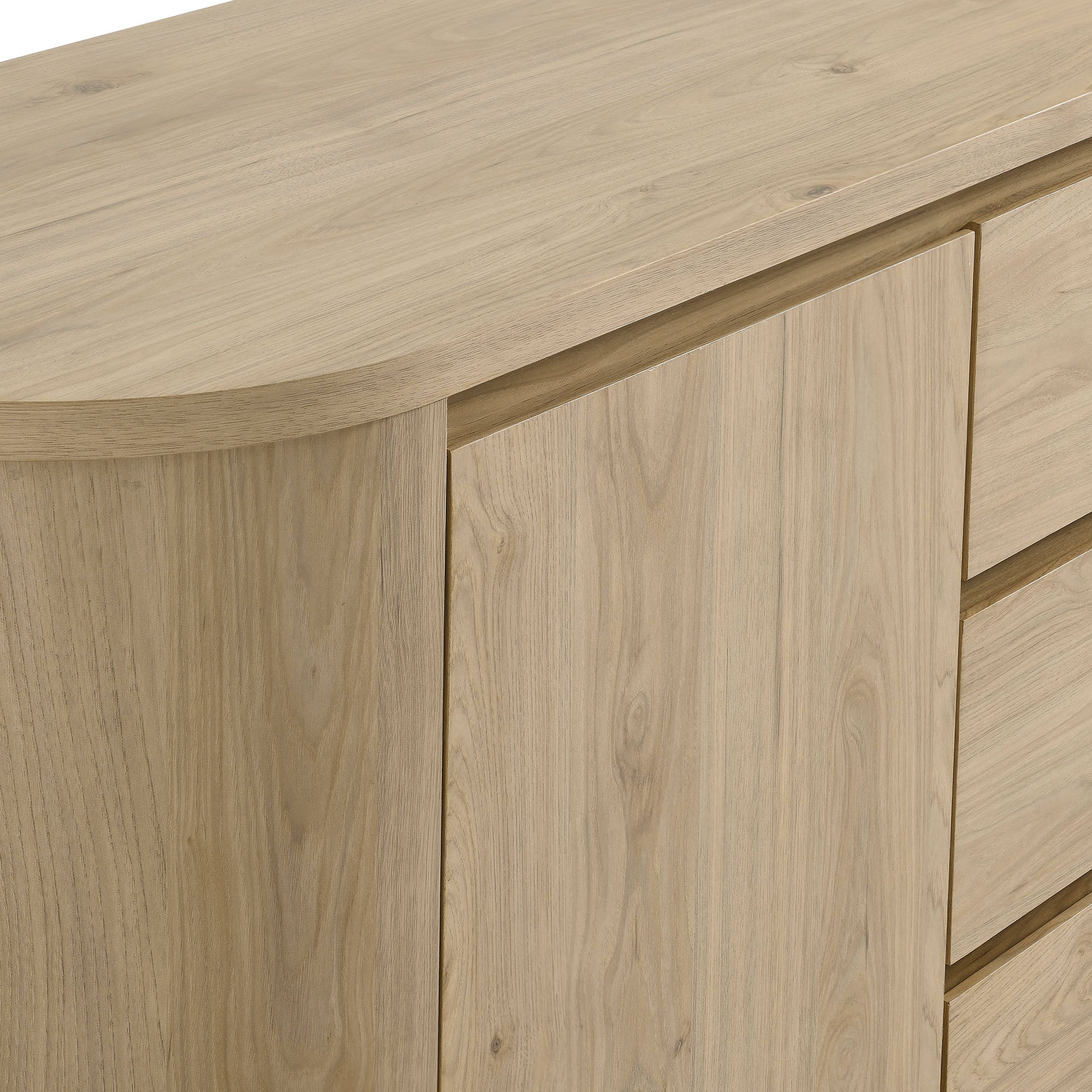 Duval 71" Rounded Sideboard Storage Cabinet - Hickory Frost