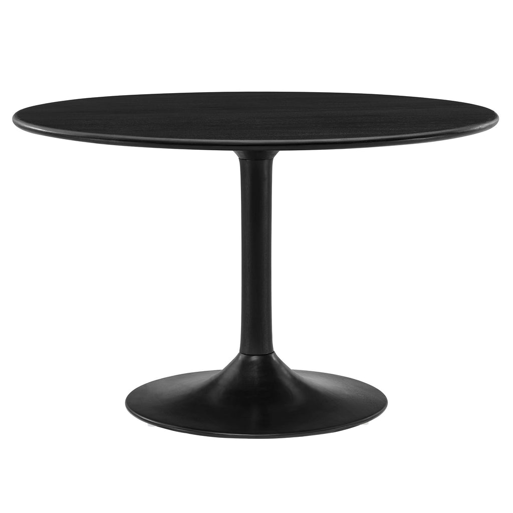 Lippa 48" Round Solid Wood Dining Table - Black