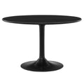 Lippa 48" Round Solid Wood Dining Table - Black