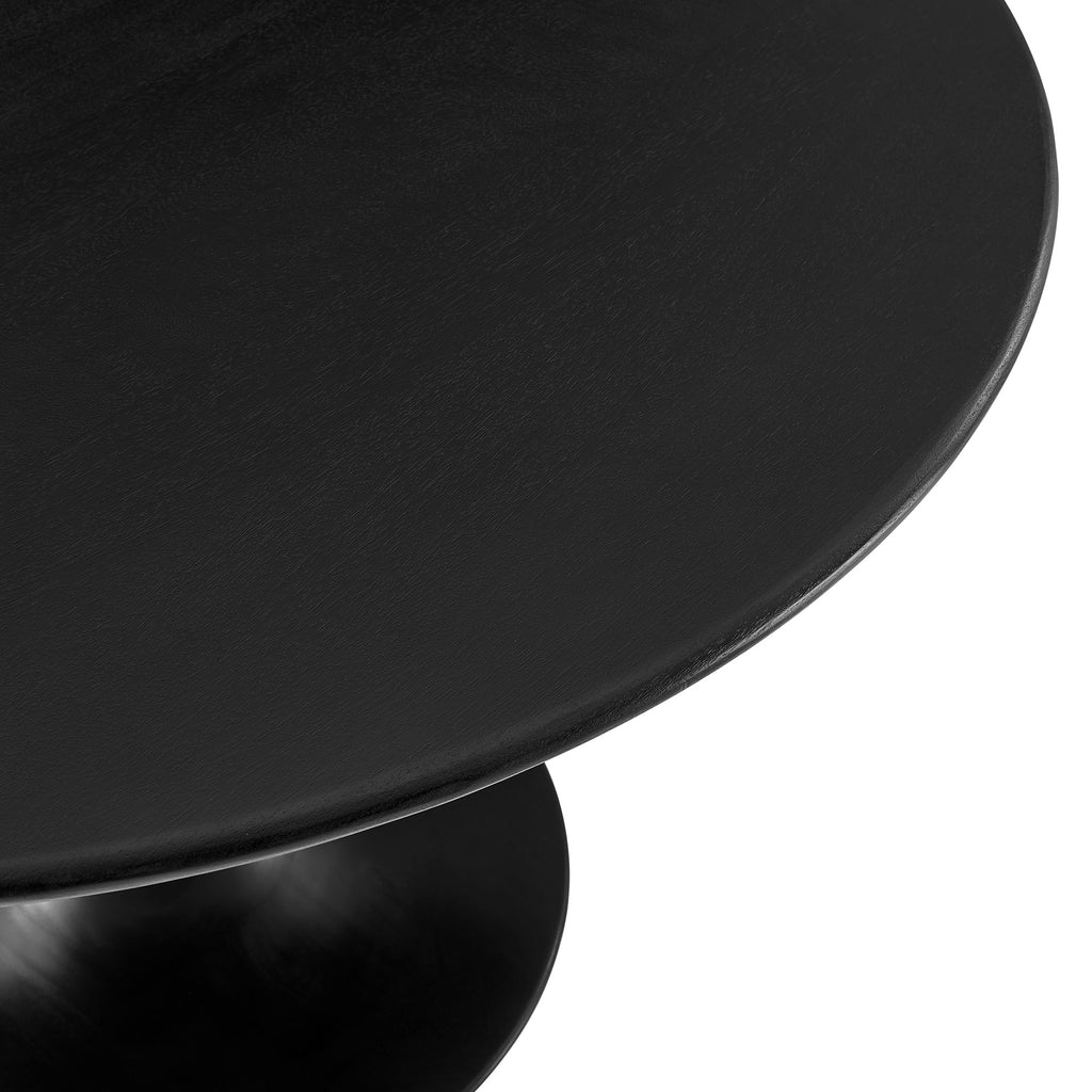 Lippa 48" Round Solid Wood Dining Table - Black