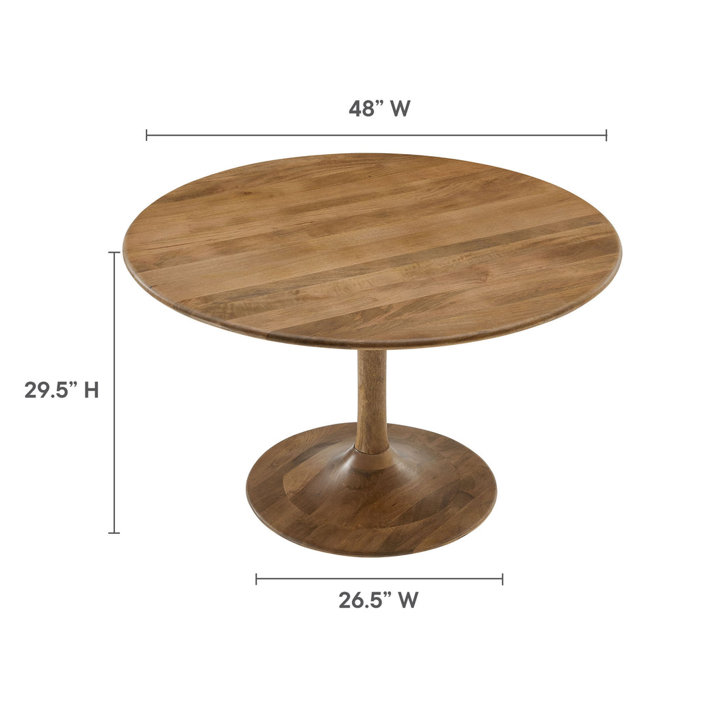 Lippa 48" Round Solid Wood Dining Table - Natural