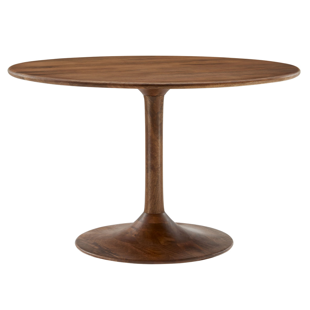 Lippa 48" Round Solid Wood Dining Table - Walnut