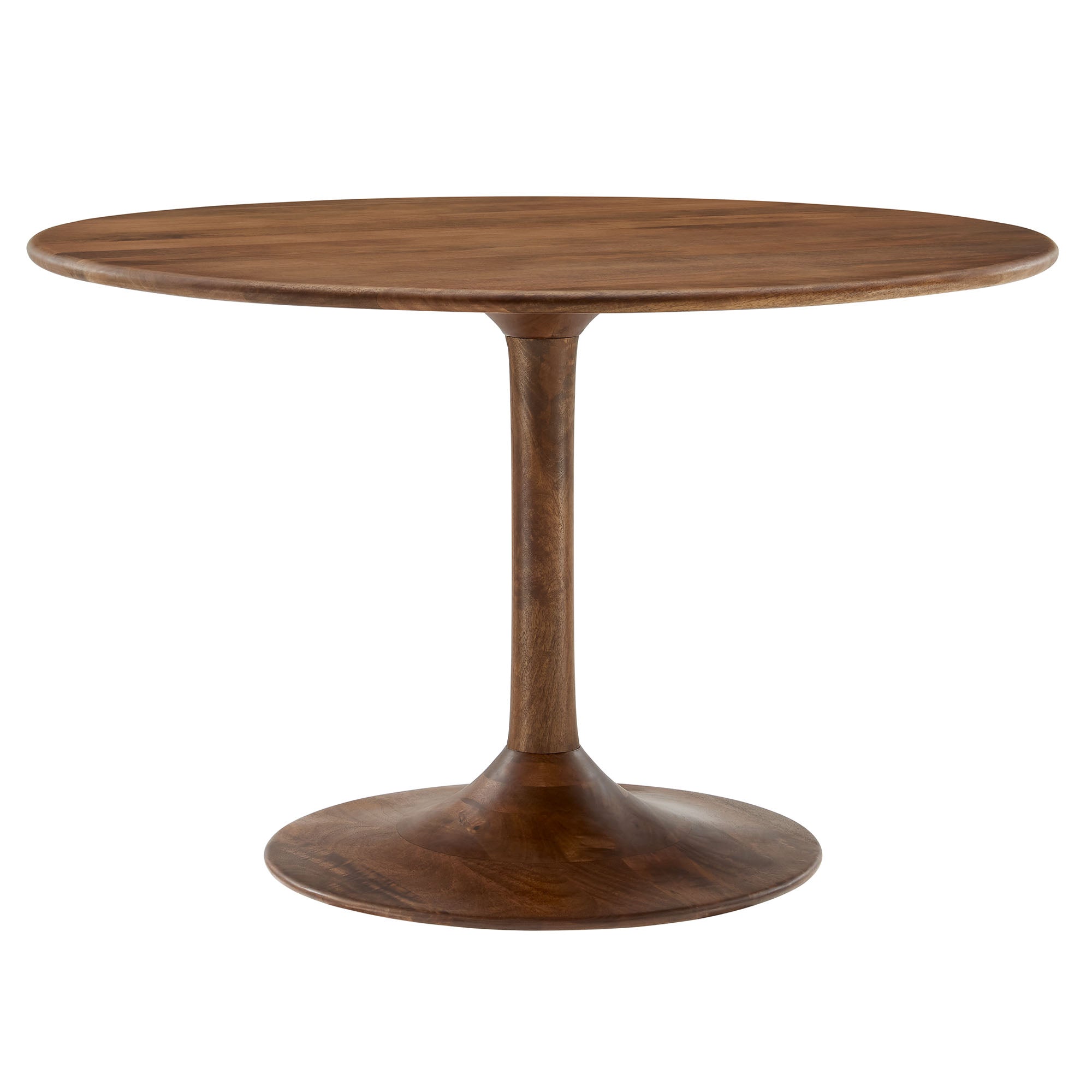 Lippa 48" Round Solid Wood Dining Table - Walnut