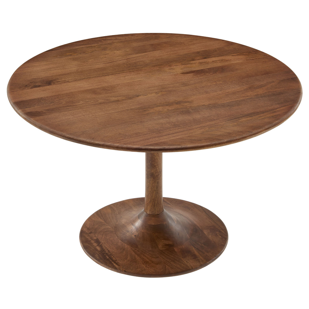 Lippa 48" Round Solid Wood Dining Table - Walnut