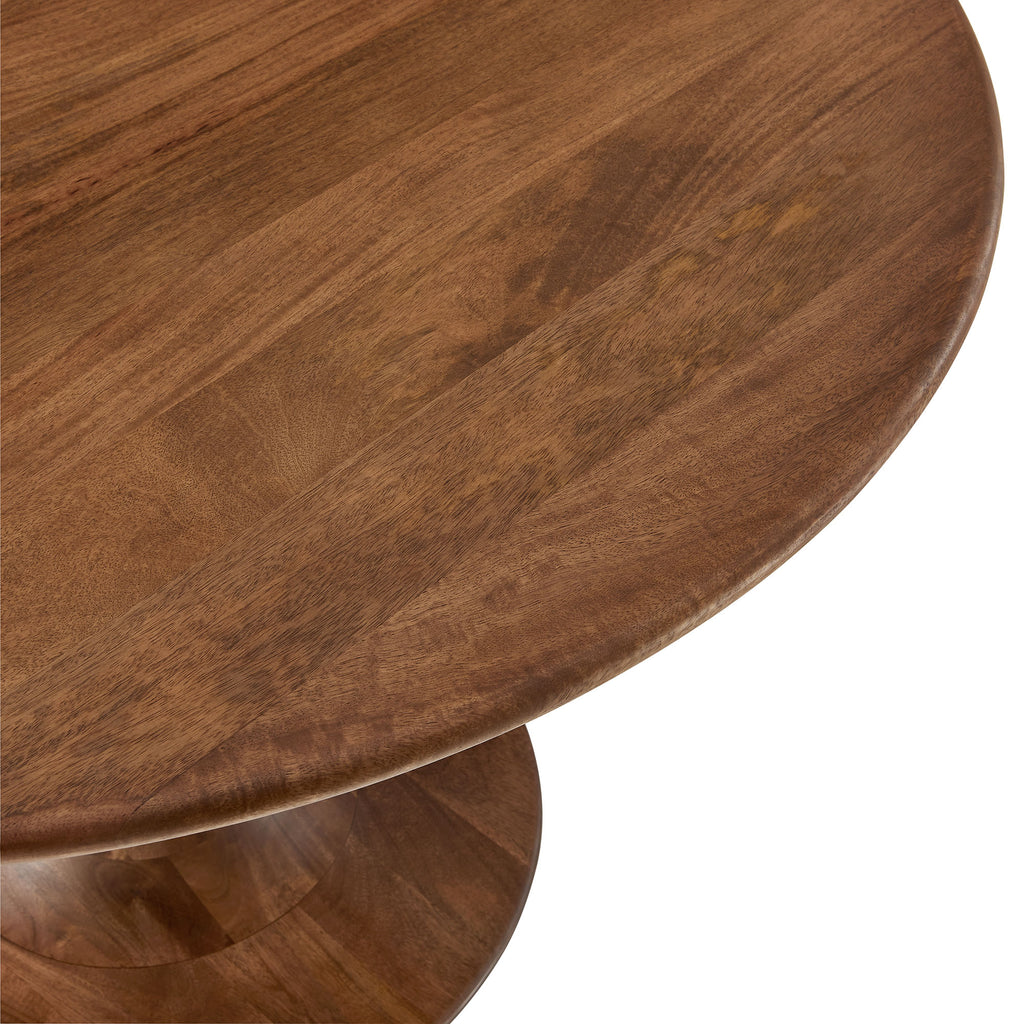 Lippa 48" Round Solid Wood Dining Table - Walnut