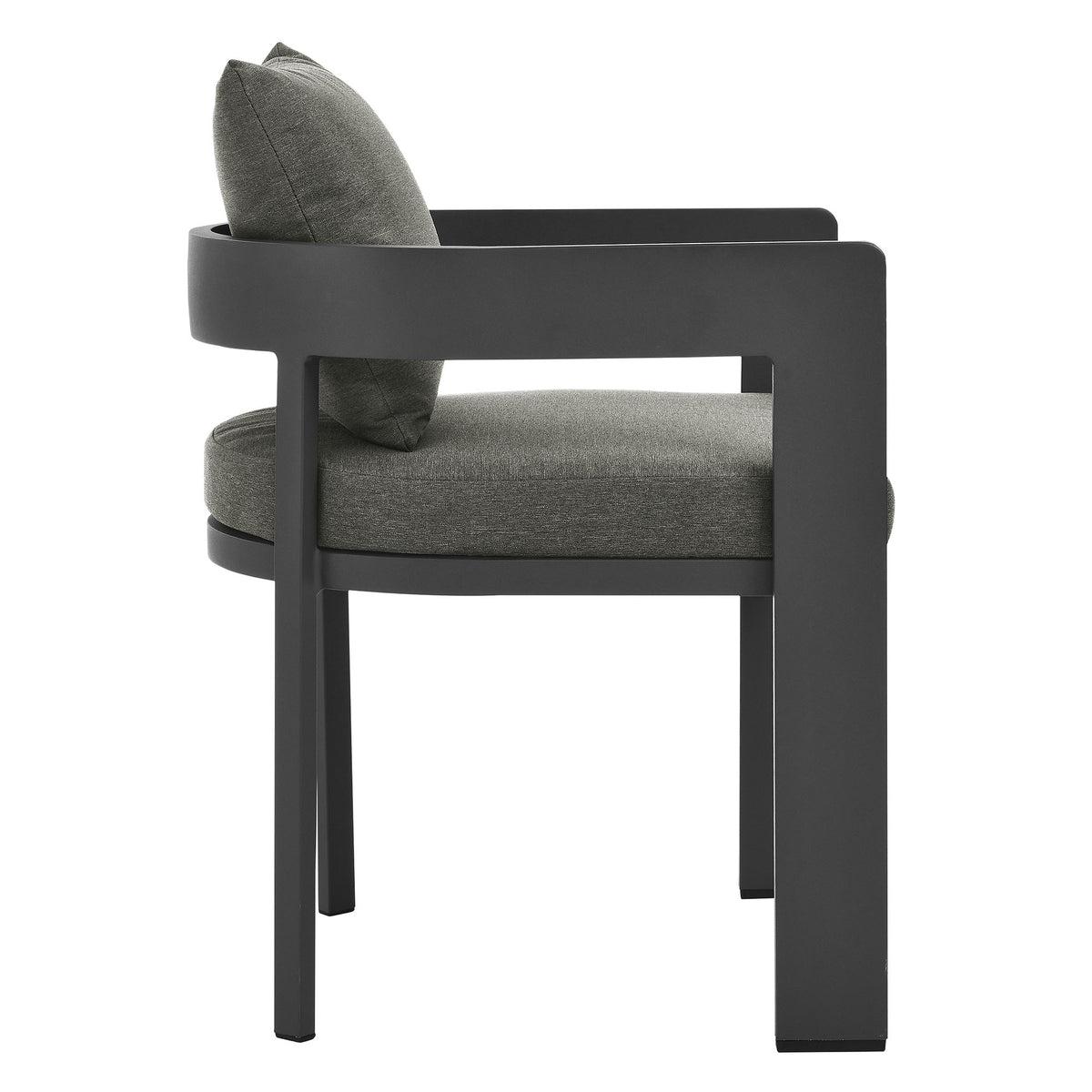 Tahoe Outdoor Patio Aluminum Dining Chair - Gray Charcoal