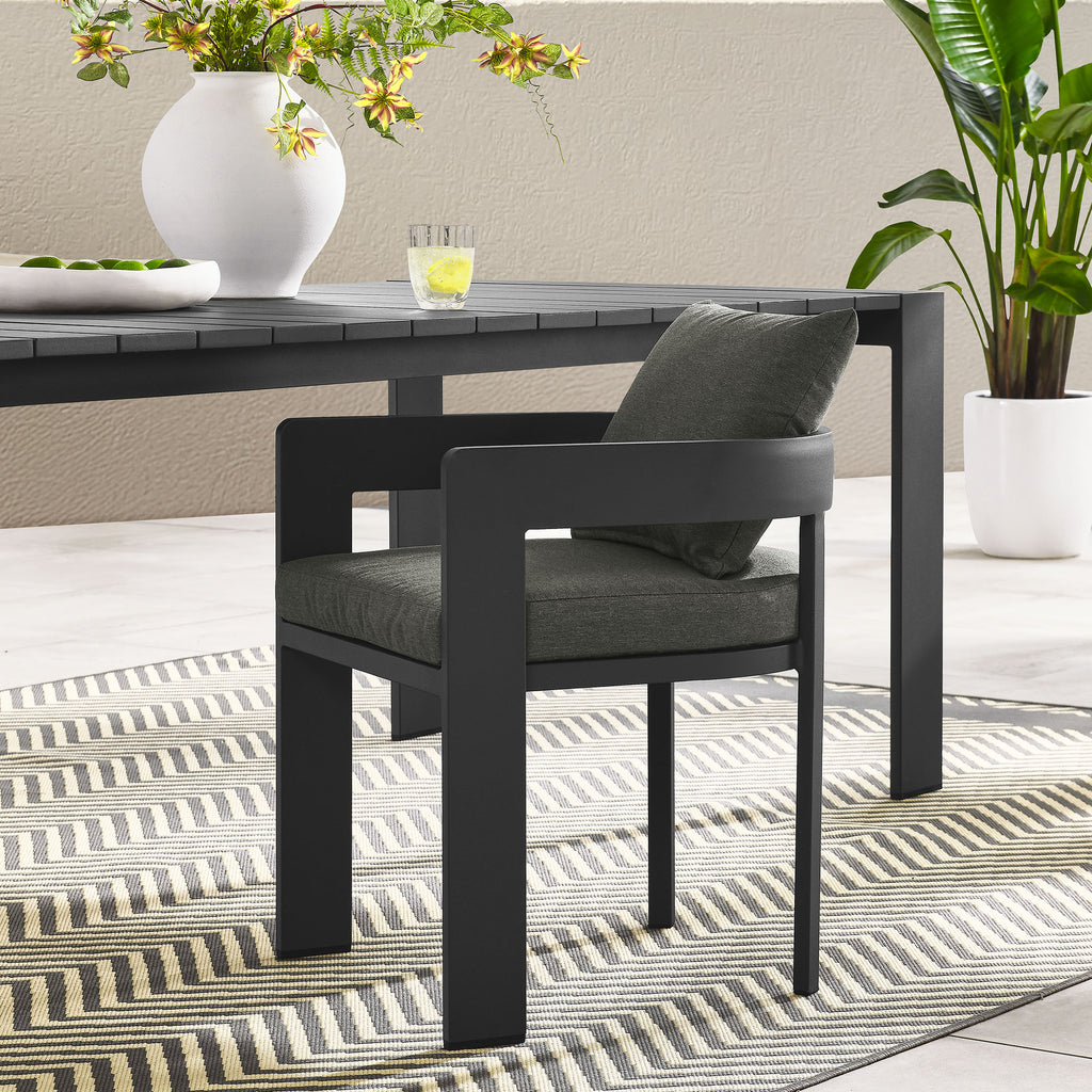 Tahoe Outdoor Patio Aluminum Dining Chair - Gray Charcoal