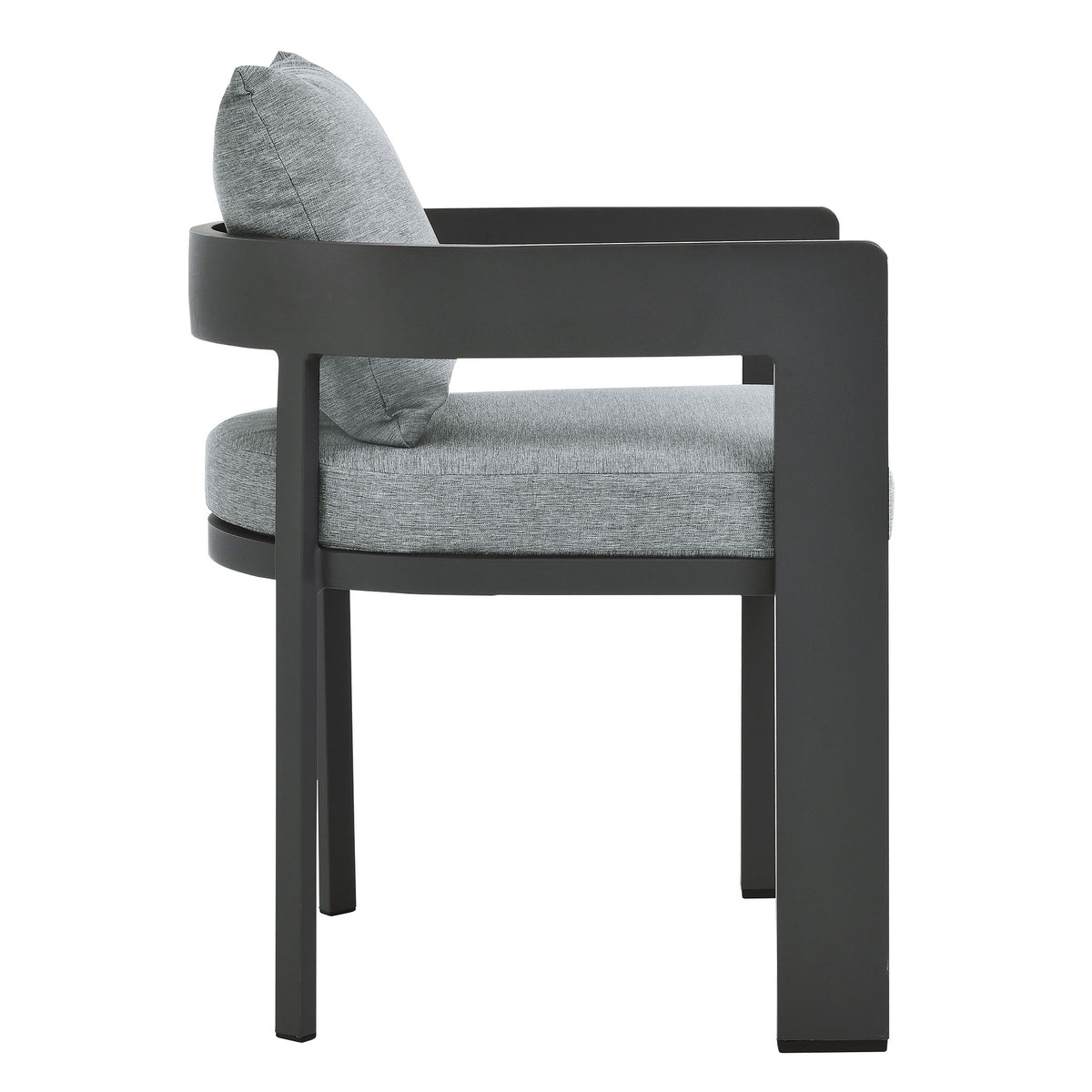Tahoe Outdoor Patio Aluminum Dining Chair - Gray Gray